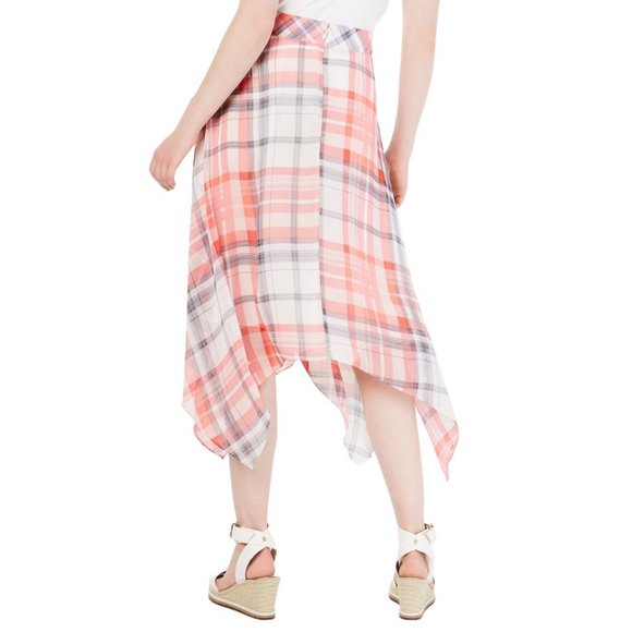 Tommy Hilfiger Plaid Handkerchief-Hem Skirt - Picture 2 of 3